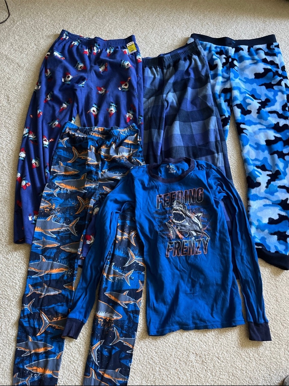 Boys NWOT cotton pajama set and NWT fleece Pajama pants lot